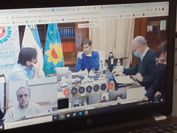 JAVIER GASTÓN MANTUVO UN ENCUENTRO VIRTUAL CON EL GOBERNADOR KICILLOF