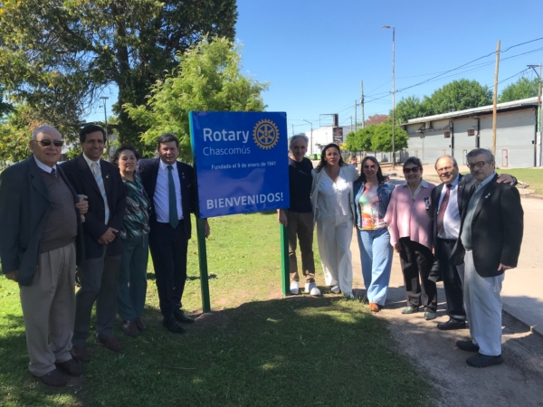 Javier Gastón en la bienvenida al Gobernador del Rotary Club