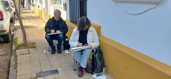  Croquiseros retrataron el patrimonio de Chascomús durante el fin de semana